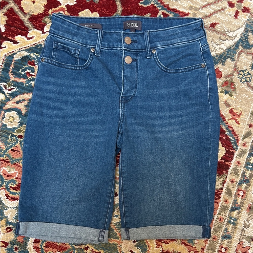 NYDJ Classic Blue Denim Bermuda Shorts